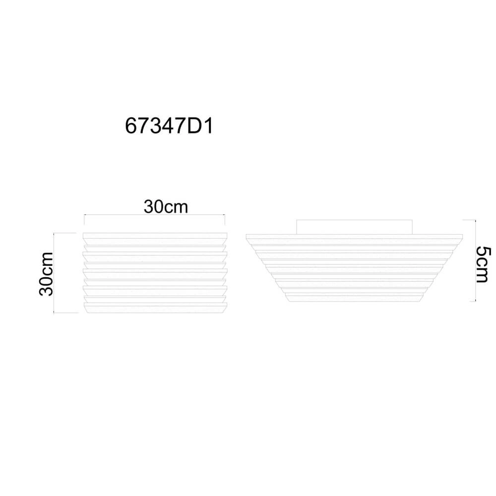 Ceiling lamp Hayden black with wood square 30cm Globo 9007371507641
