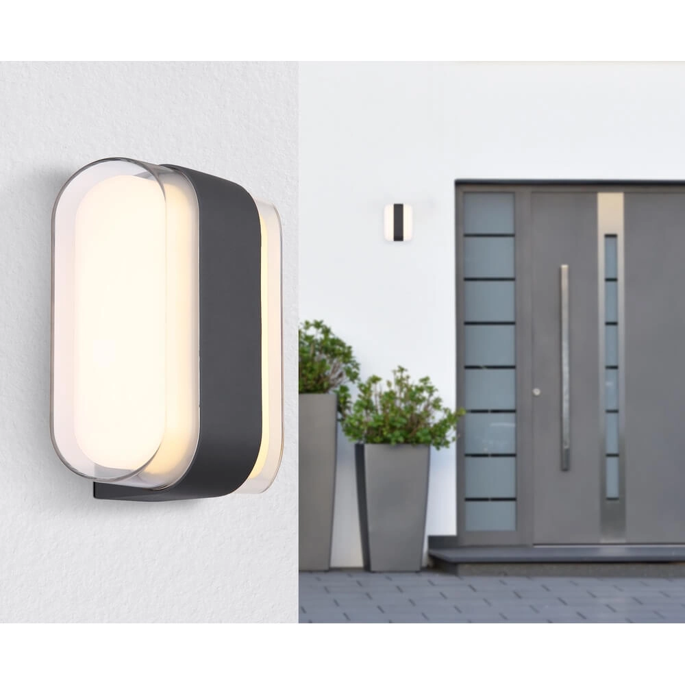 Design wall lamp Plixon anthracite oval Globo 9007371452439