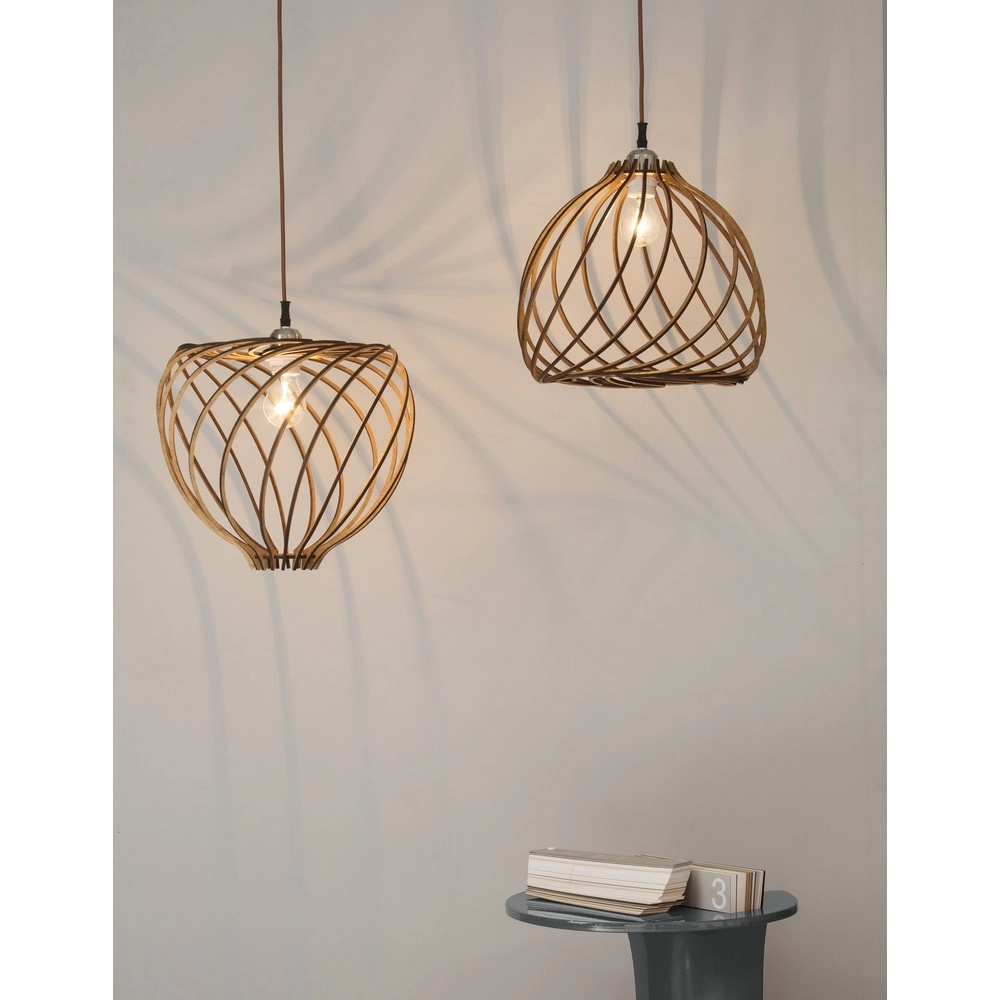 Wooden pendant lamp Adana Ø 35cm Lyora 5212017424952