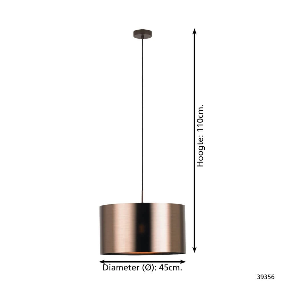 Pendant lamp with copper shade Saganto 1 Ø 45cm Stars of Light 9002759393564