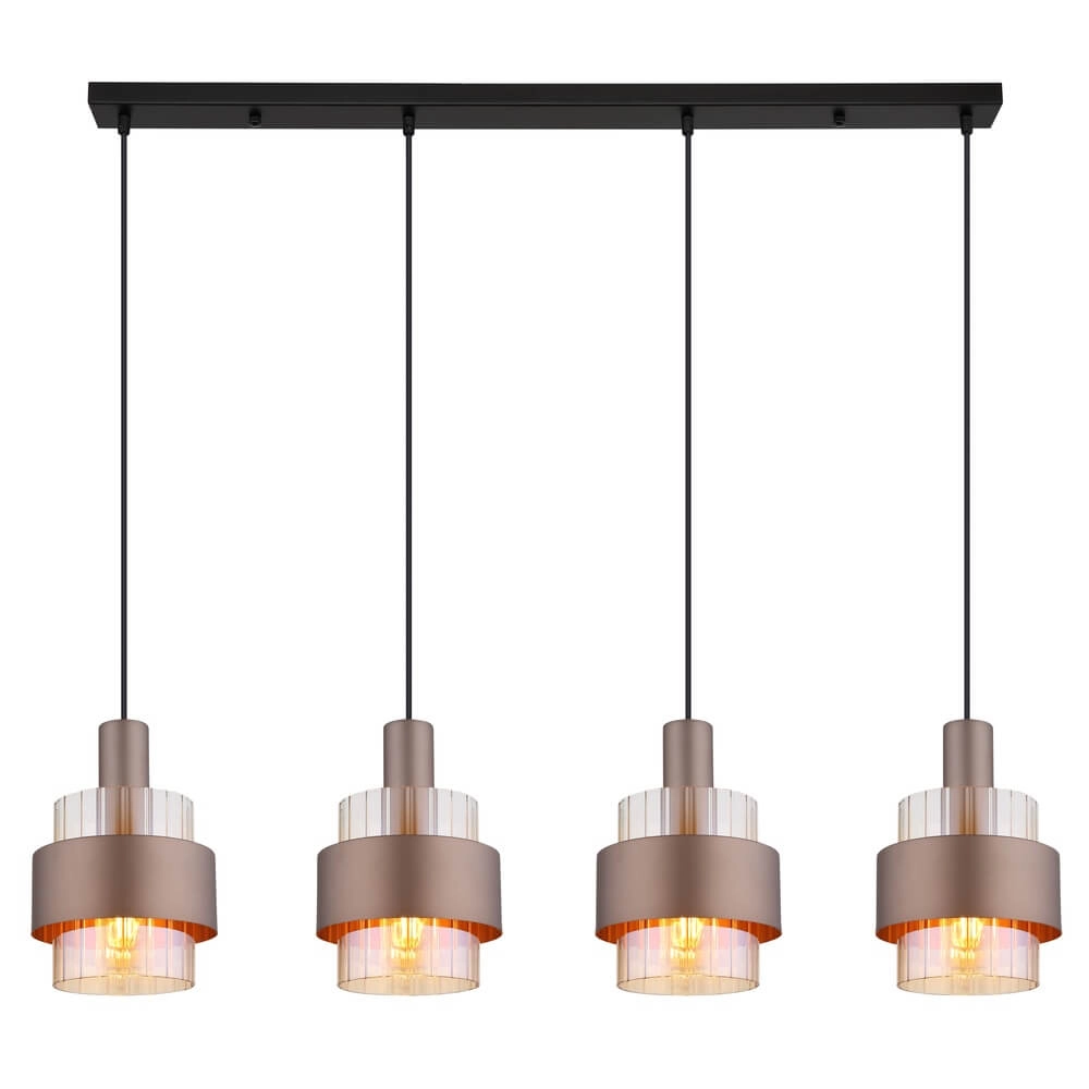 Pendant lamp Milley bronze 4-lights Globo 9007371468676