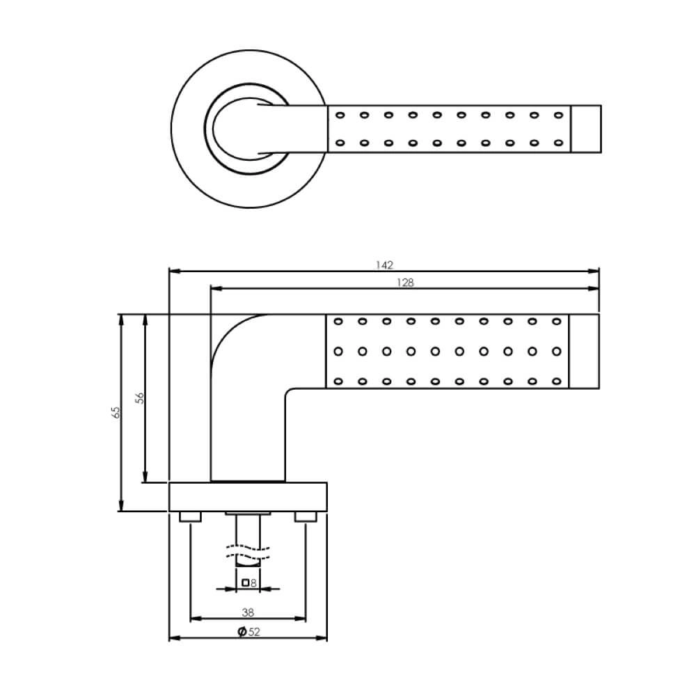 Classic door handle Marion chrome on rosette Intersteel 8714186144060