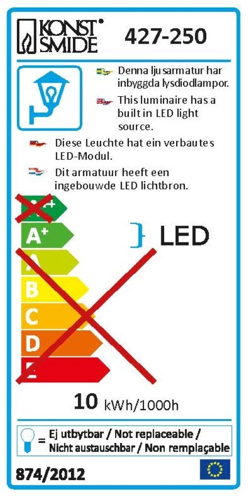 LED outdoor lamp Hild Led Up Down white KonstSmide 7318304272508