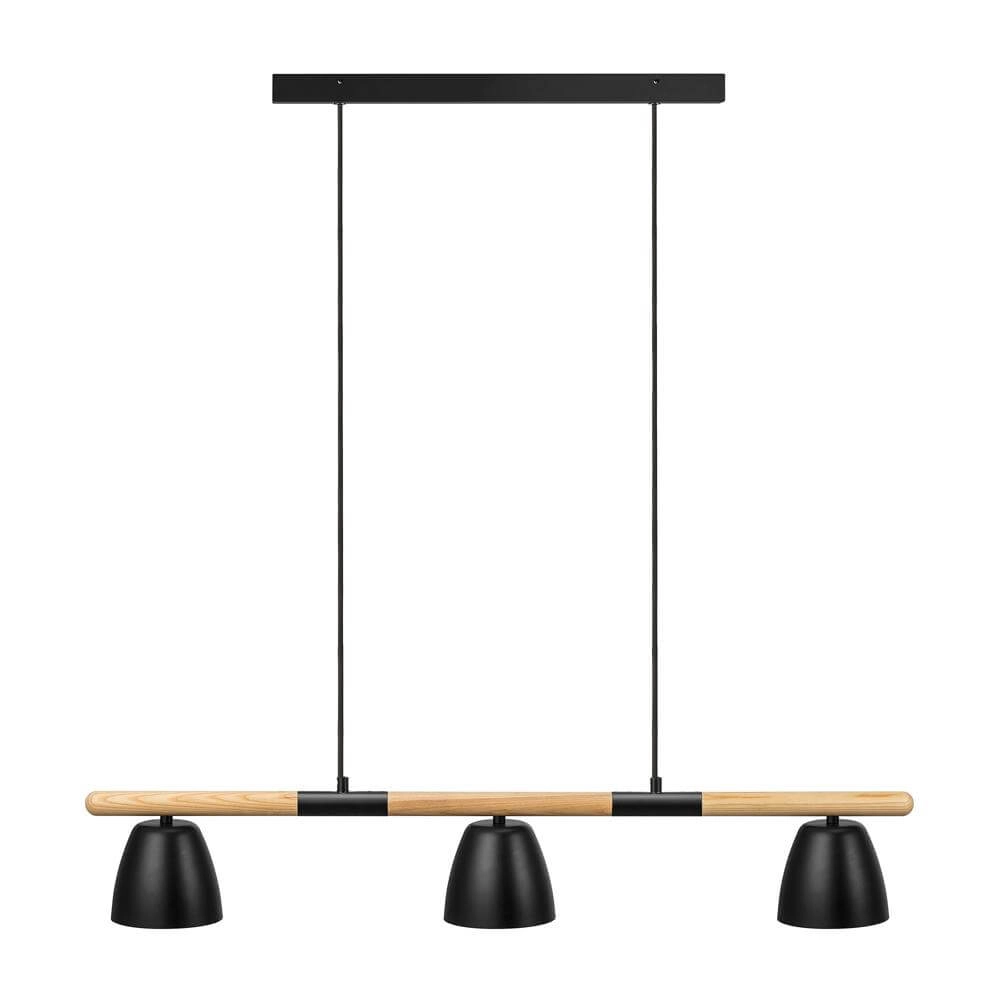 Pendant lamp Theo 3-light black