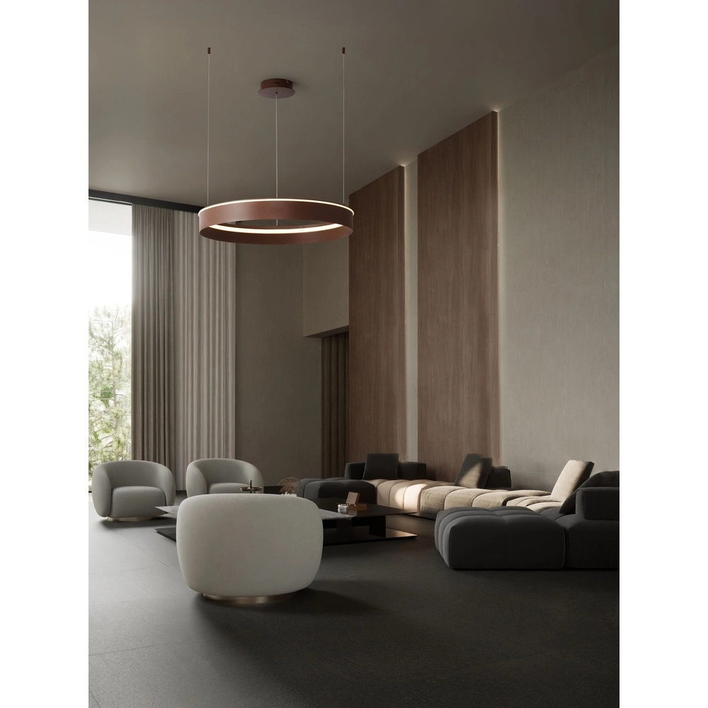 Modern pendant lamp Olivia brown Ø 78cm