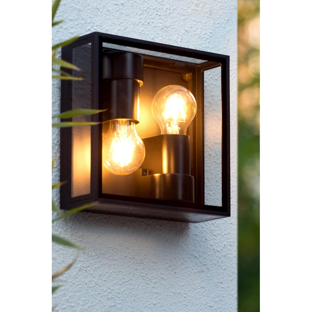 Design wall lamp Dukan IP65 black double Lucide 5411212151889