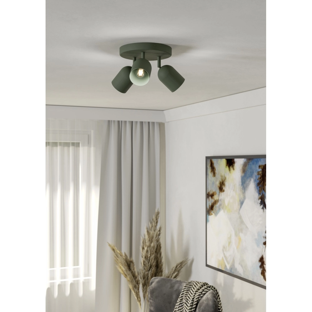 Design ceiling spotlight Tilston 3-light green Eglo 9008606359677