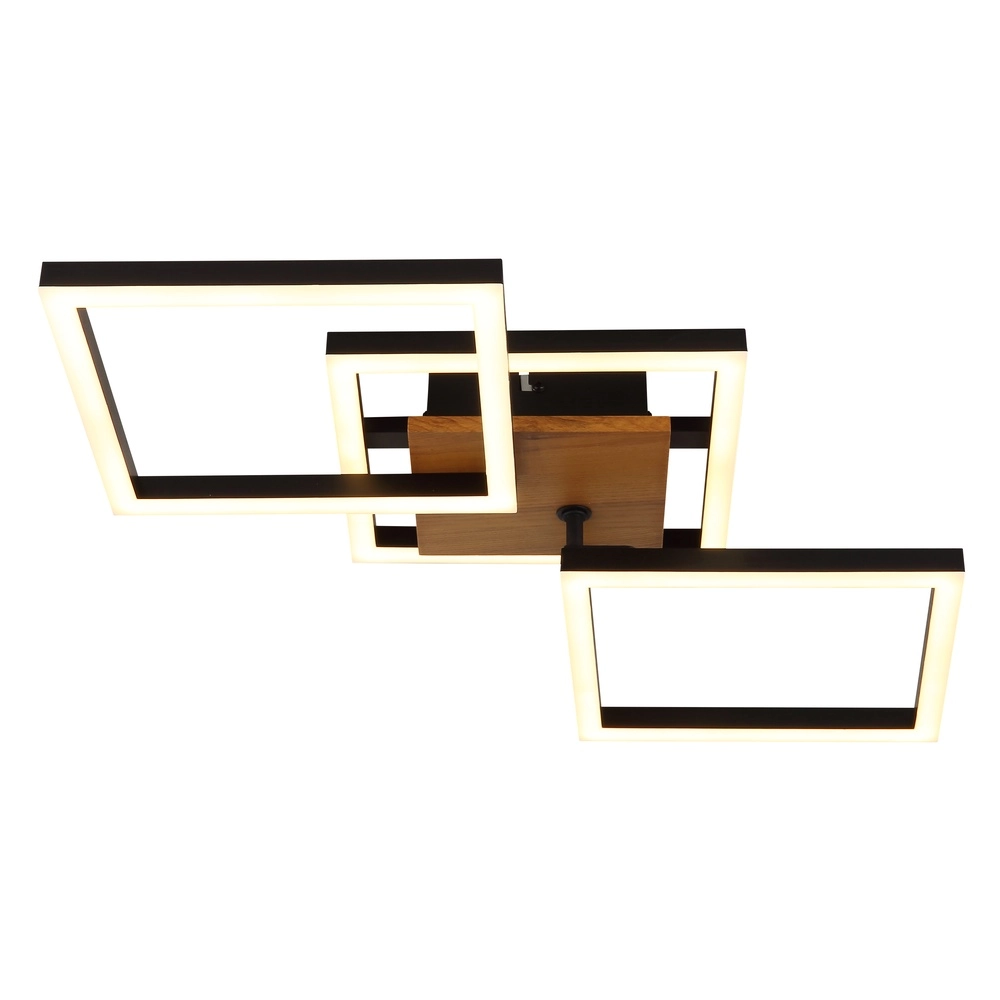 Ceiling lamp Kerry black with wood look Globo 9007371443222