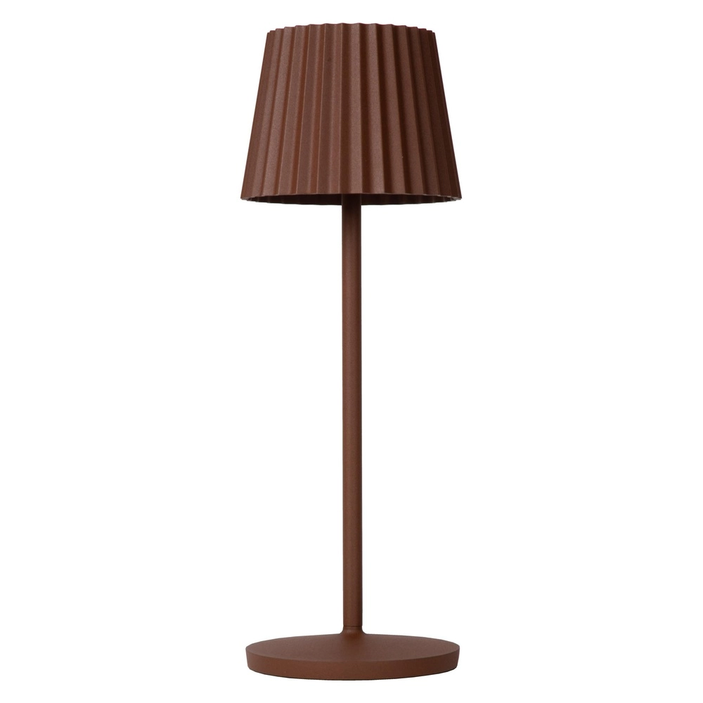 Rechargeable table lamp Justine Rust brown with charging station