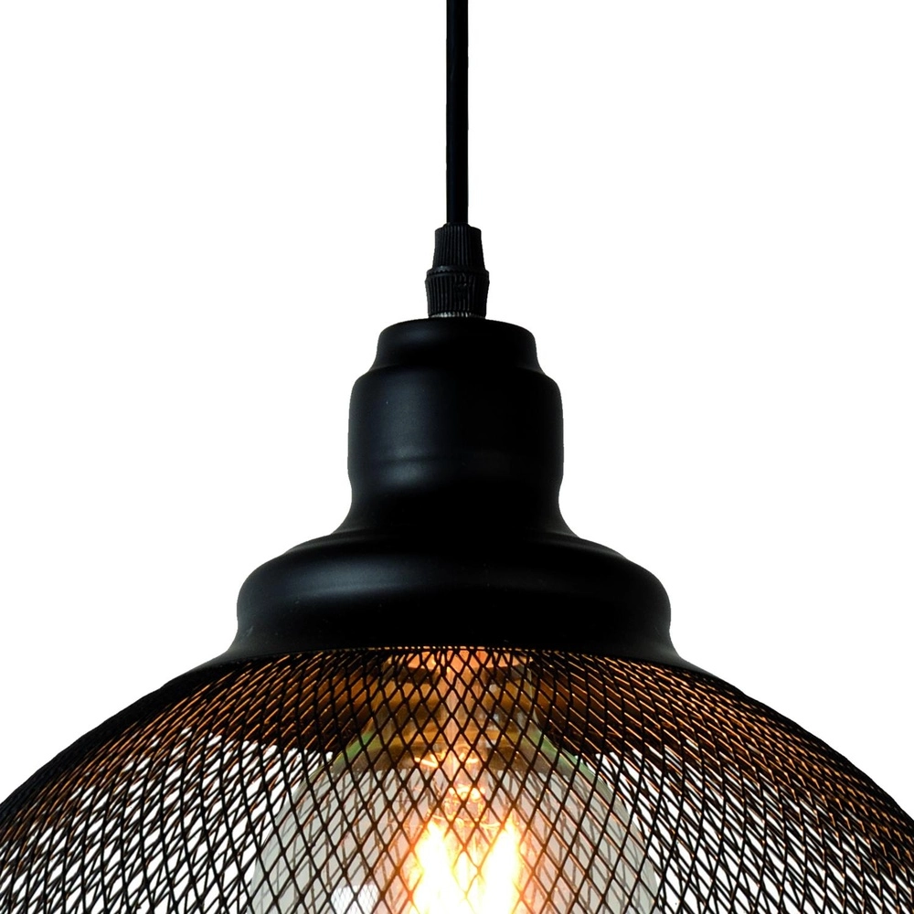 Mesh pendant lamp Mesh Ø 28cm black Lucide 5411212430397