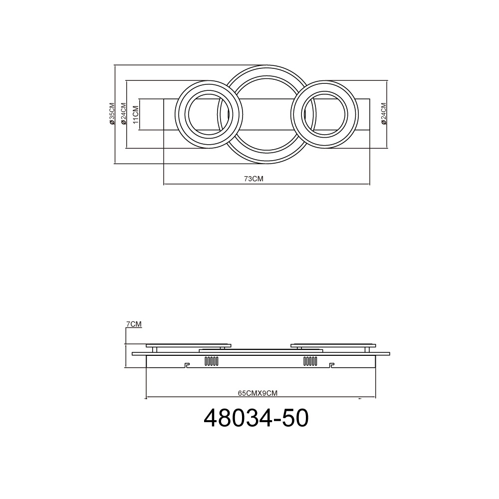 Design ceiling lamp Jayden anthracite 3 rings Globo 9007371456055