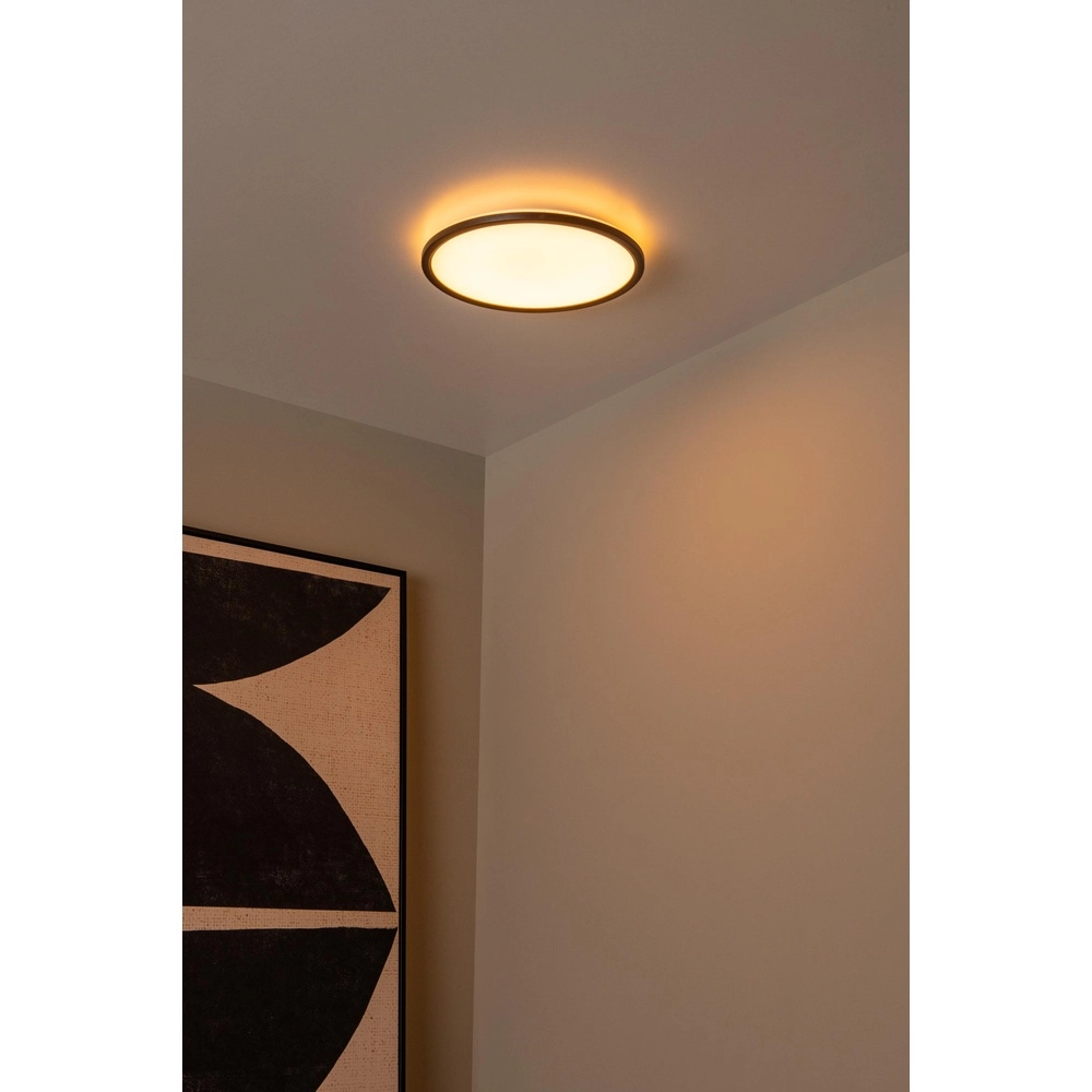 Ceiling light Castor black with white Ø 32cm Lucide 5411212071804