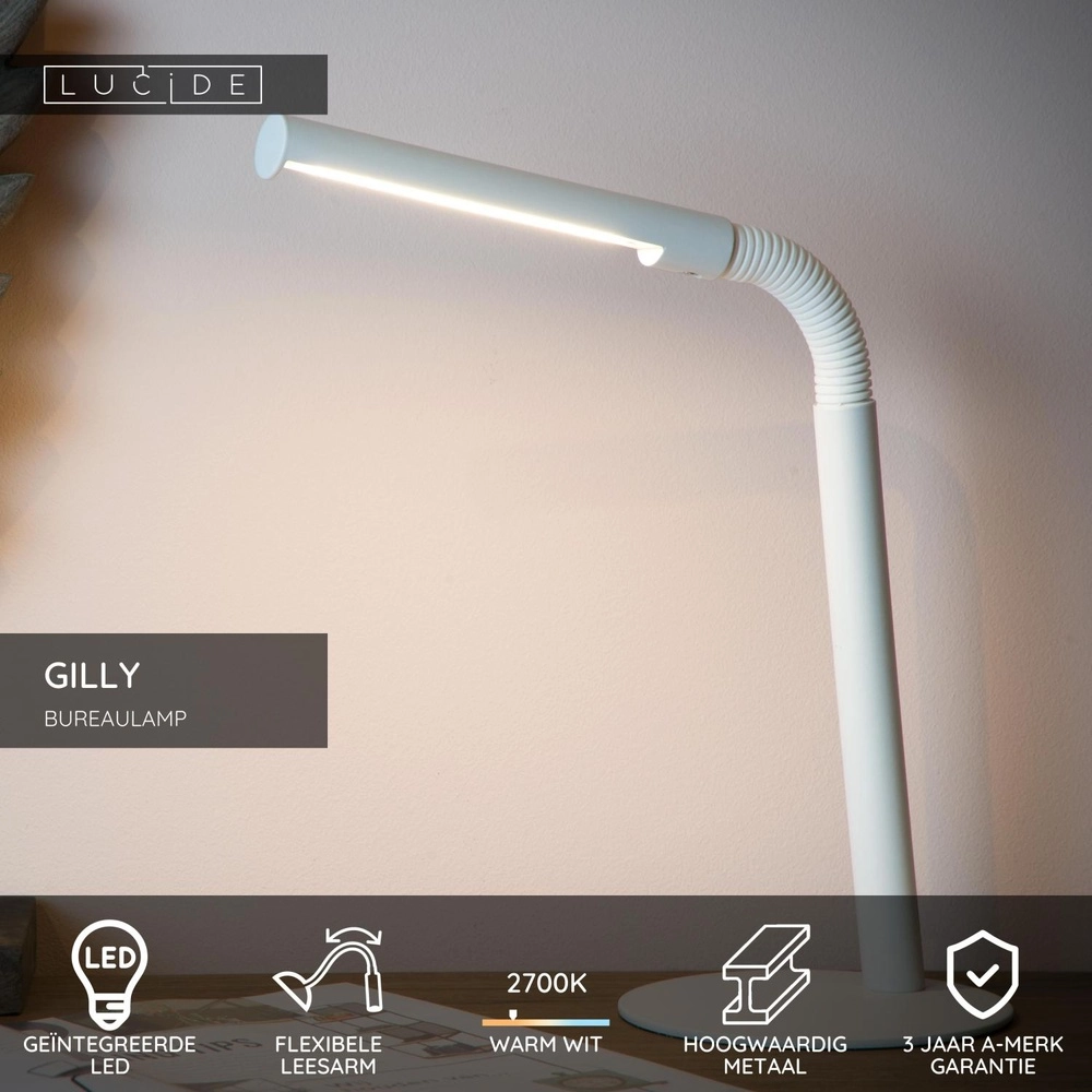 Desk lamp Gilly white Lucide 5411212361097