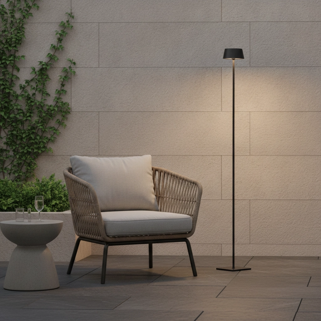 Rechargeable floor lamp Persea anthracite