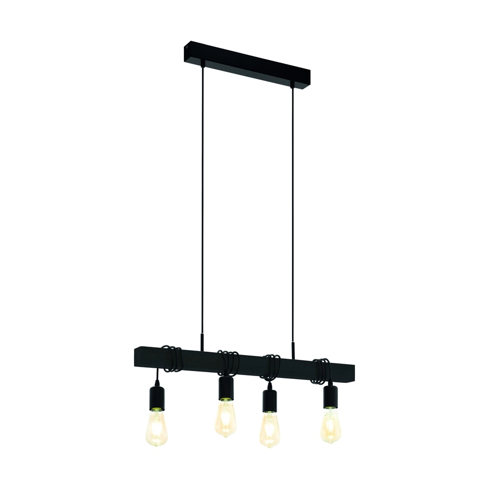 4-light pendant lamp Townshend black - E27 Eglo 9002759440619
