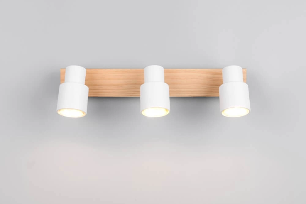 3-light ceiling lamp Pierre white with wood Trio 4017807638189