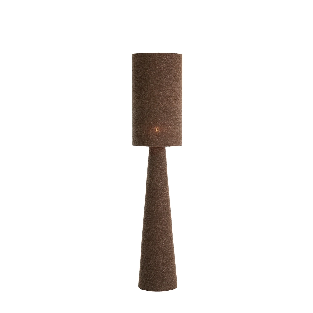 Floor lamp Micky Ø 38cm - bouclé - brown Light & Living 8717807782788