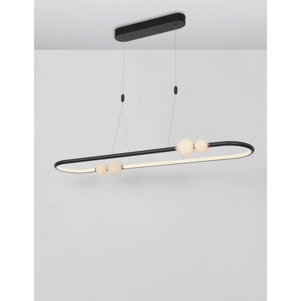Pendant lamp Celia black and white oval