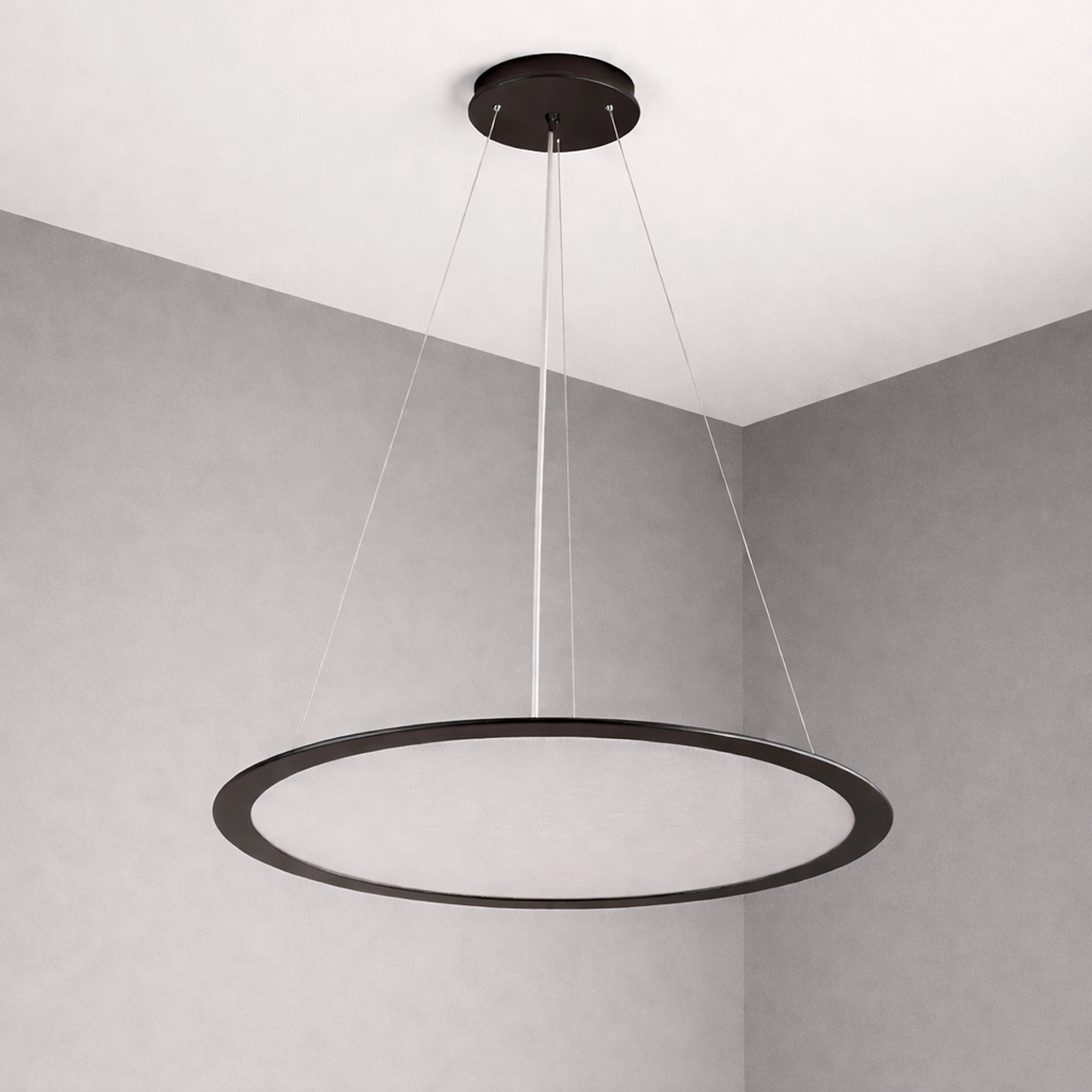 Pendant lamp Vistina Ø 58cm black Lyora 5053423272641