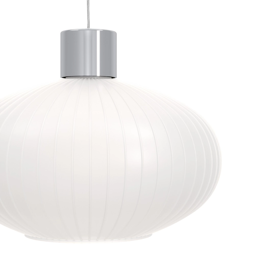 Design pendant lamp Dasmina chrome with white Ø 25cm