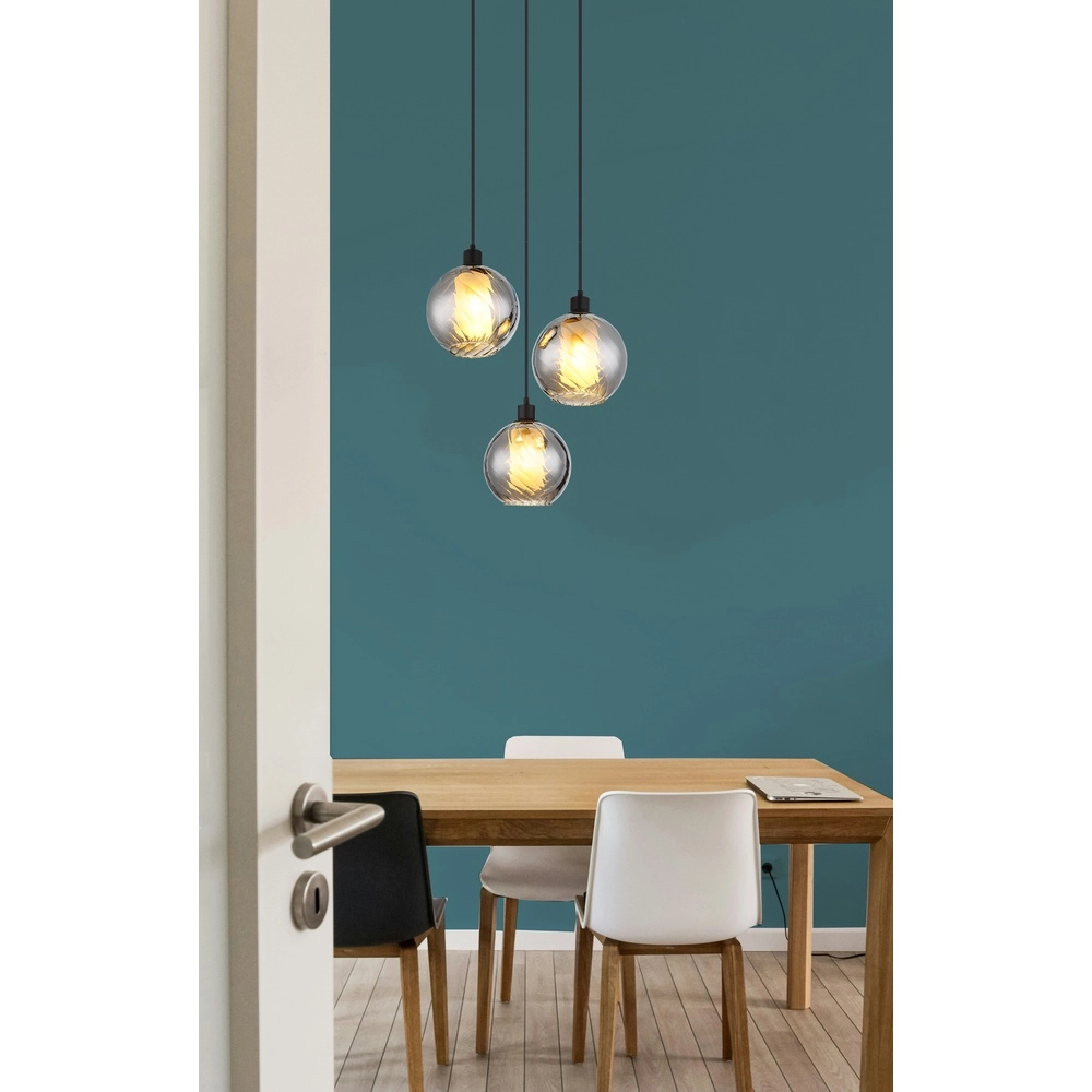 Design pendant lamp Ulf 3-light black Globo 9007371533701
