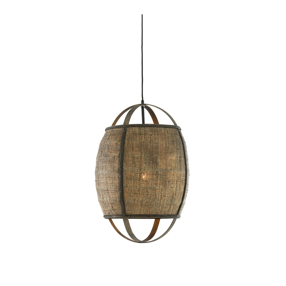 Country Pendant Lamp Bozona brown Ø 38,5cm Light & Living 8717807843953