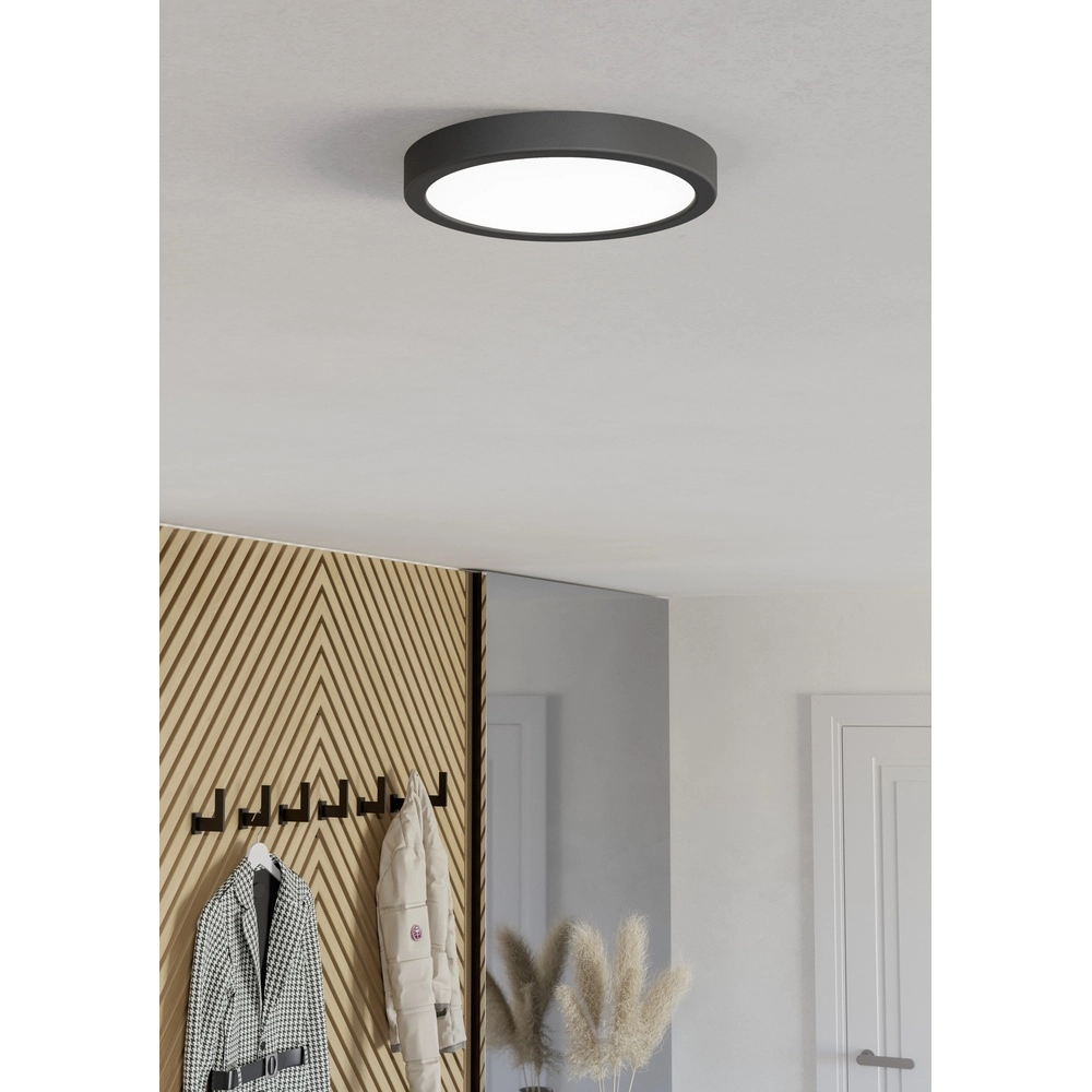 Ceiling light IP44 Fueva 6-Z round - black - Ø 21,1cm Eglo 9008606330485