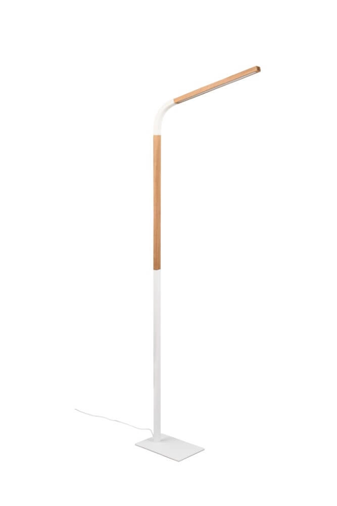 Flexible reading lamp Norris white with wood Trio 4017807600025