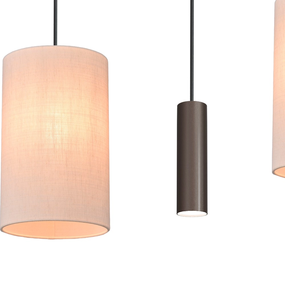 6-light pendant lamp Lisbourg Cocoa with off white cap Masterlight
