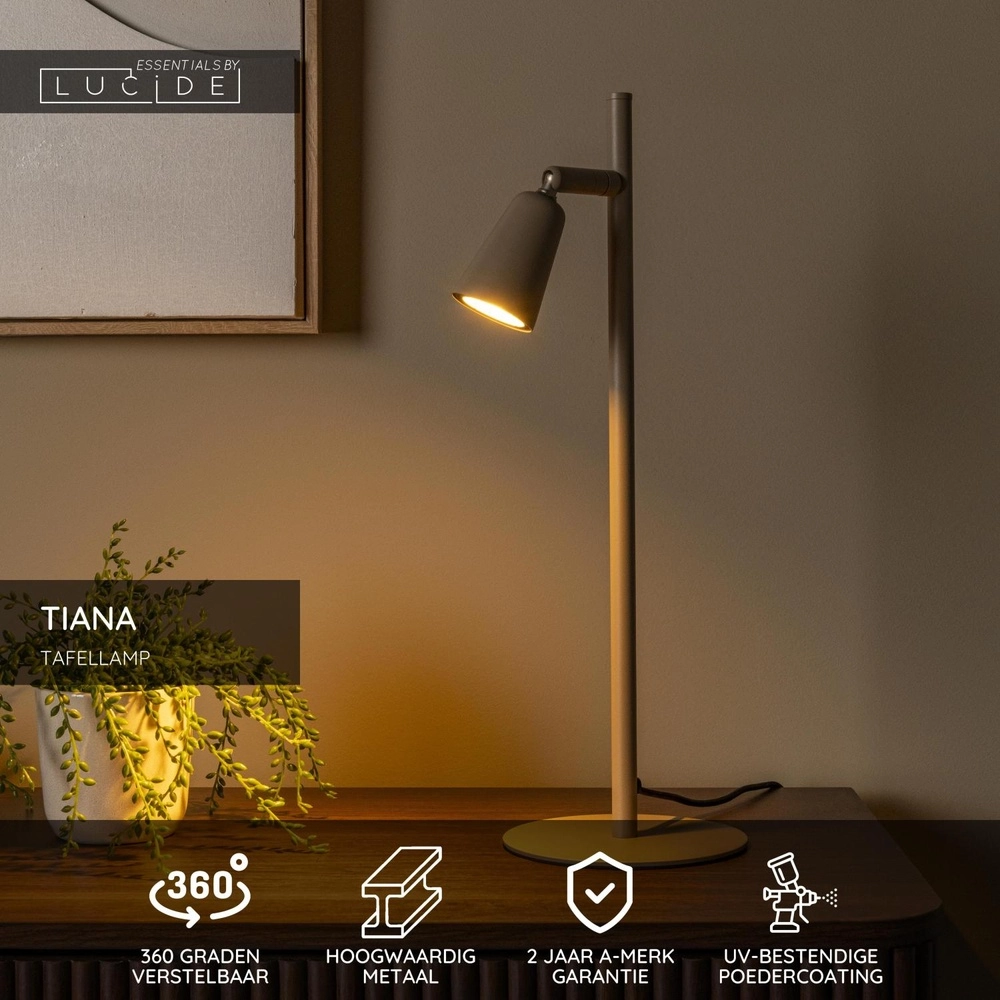 Design table lamp Tiana taupe Lucide 5411212650450