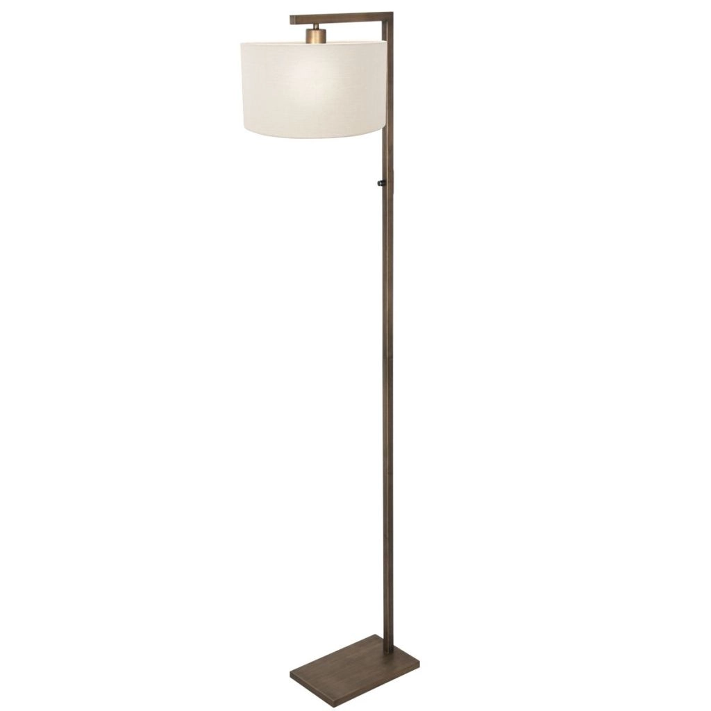 Floor lamp bronze Stang with white hood