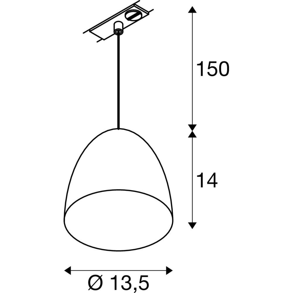 Pendant light for rail Para Cone 1-phase aluminum SLV 4024163305143