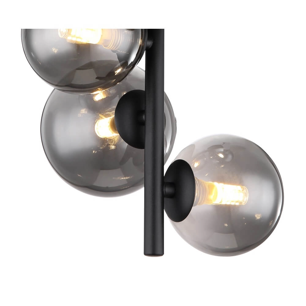 Black ceiling lamp Riha 4-light Globo 9007371434244