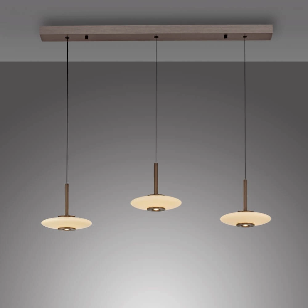 Hanging lamp 3-light Pure Vitrum designer brown Paul Neuhaus 4012248382639