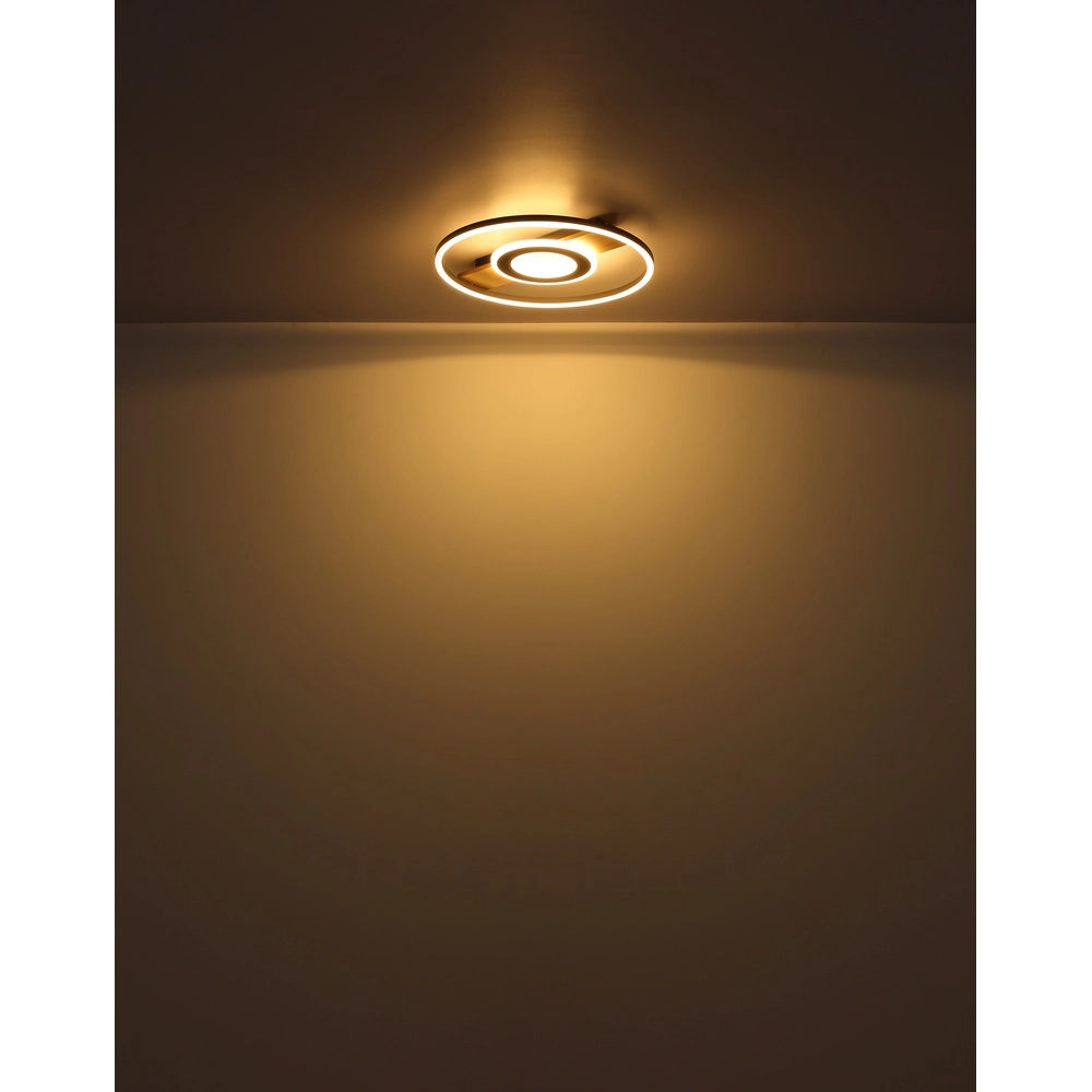 Black ceiling lamp Pikara Design with wood Globo 9007371462711