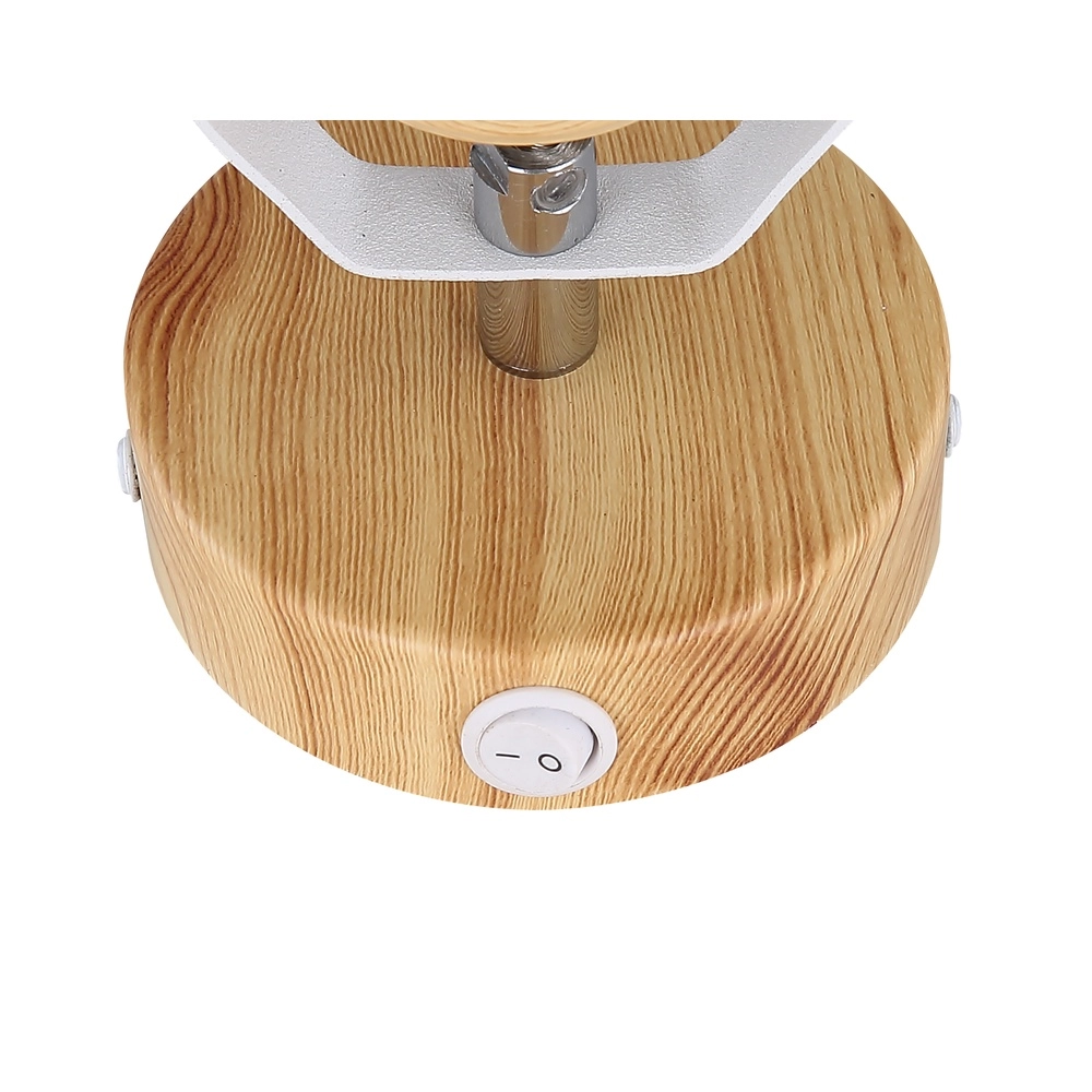 Scandinavian wall lamp Wiho white with wood Globo 9007371409174