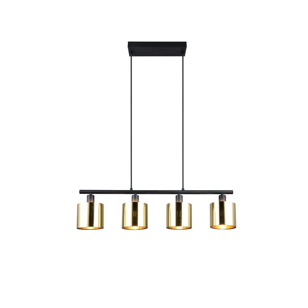 Pendant lamp Jason black with gold 3-lights Trio 4017807641165