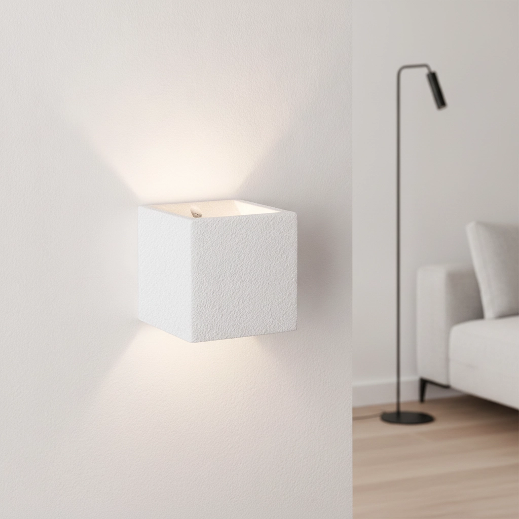 Square wall lamp Sensia white 11.5cm