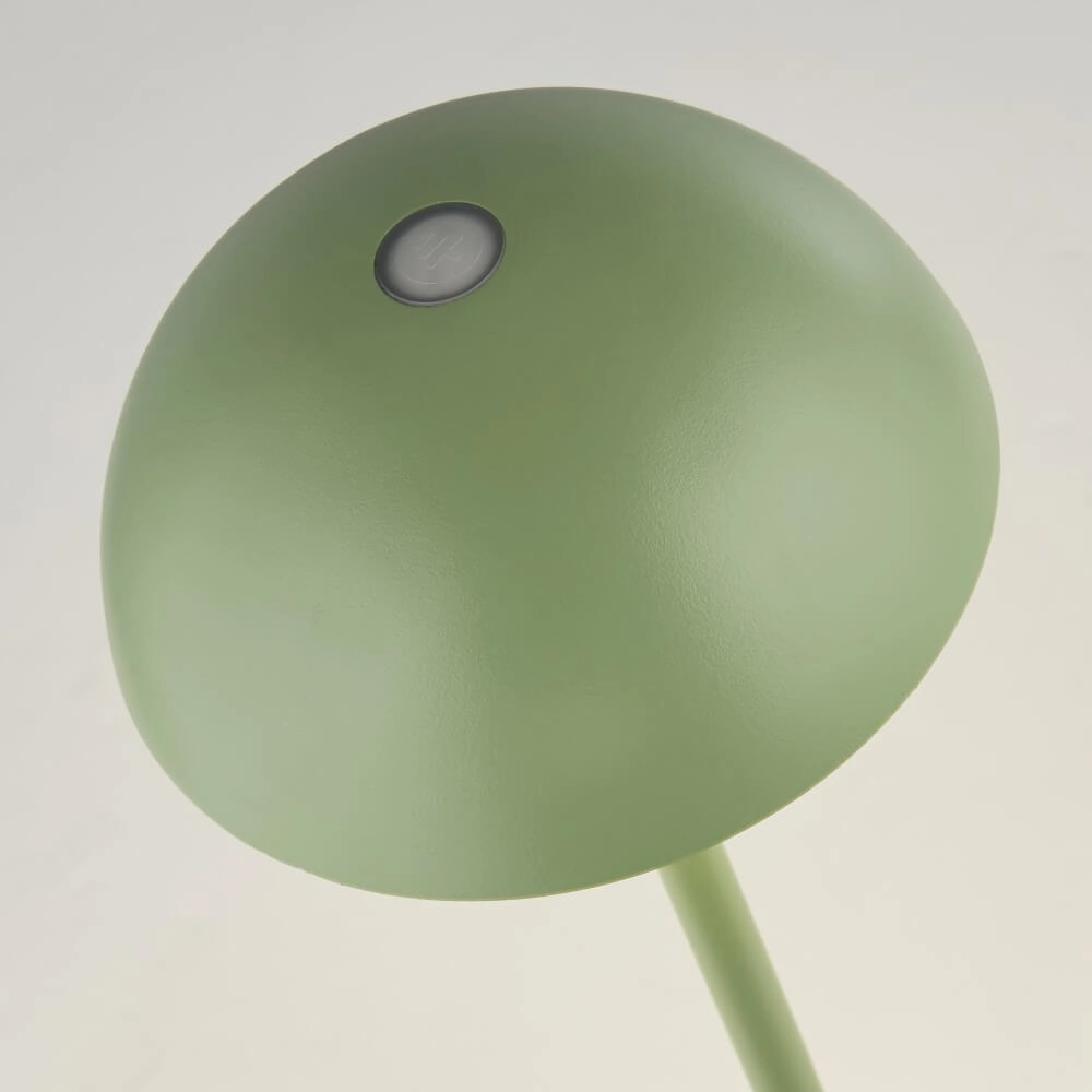 Wireless table lamp Portabello green Searchlight 5053423229805