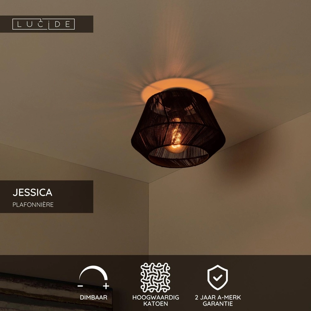 Ceiling lamp Jessica Ø 30cm black Lucide 5411212106131