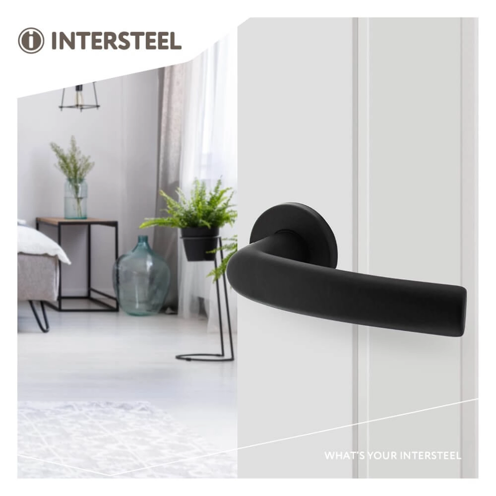 Door handle Denham aluminium black Ø 5cm Intersteel 8714186505182