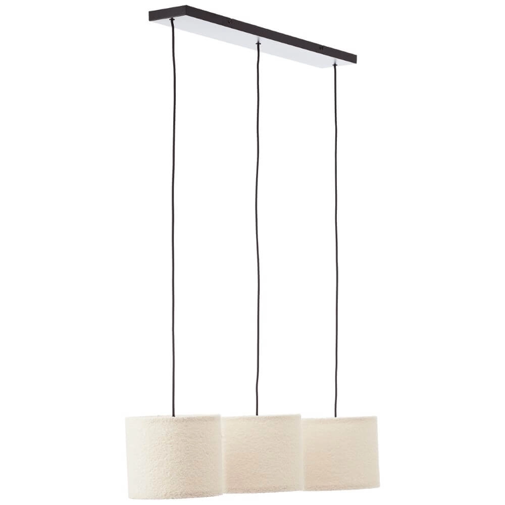 Cream pendant lamp Teddy 3-light Brilliant 4004353447273