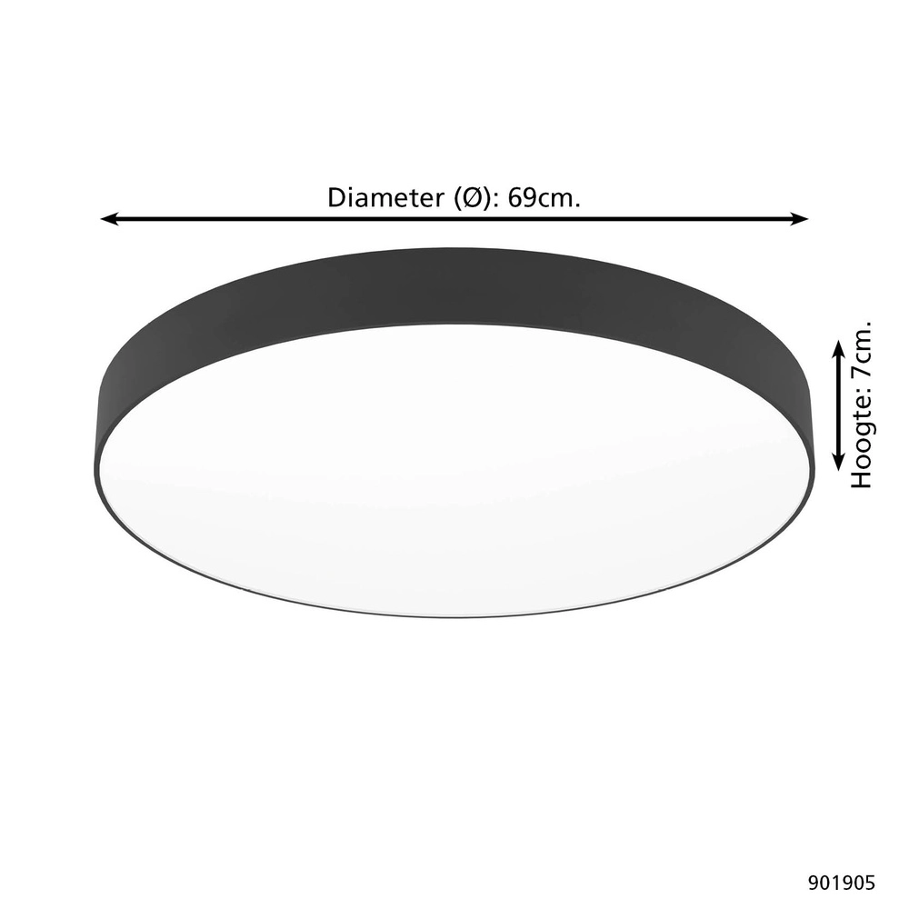 Design ceiling lamp Gallizzi-Z smart black Ø 69cm Eglo 9008606358182