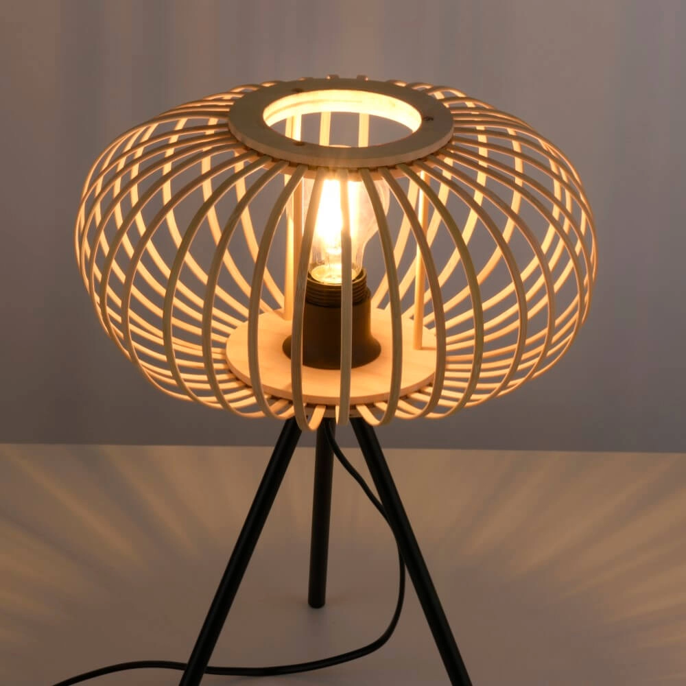 Tripod table lamp Racoon wood Just Light 4043689987596