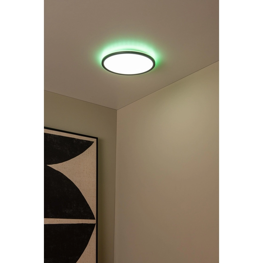 Ceiling light Castor black with white Ø 32cm Lucide 5411212071804