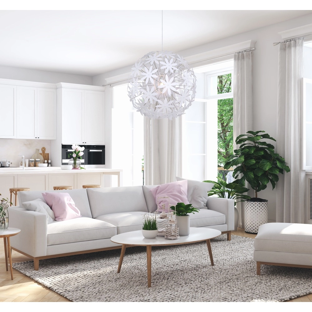 White pendant lamp Stella flowers Ø 60cm Globo 9007371369928
