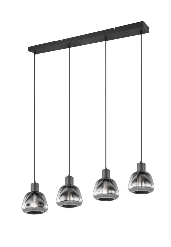 Dining table pendant lamp Tarifa with ribbed glass Trio 4017807615814