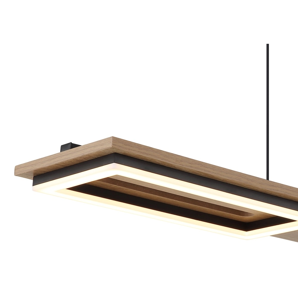 Design ceiling lamp Bruce black with wood Globo 9007371592111