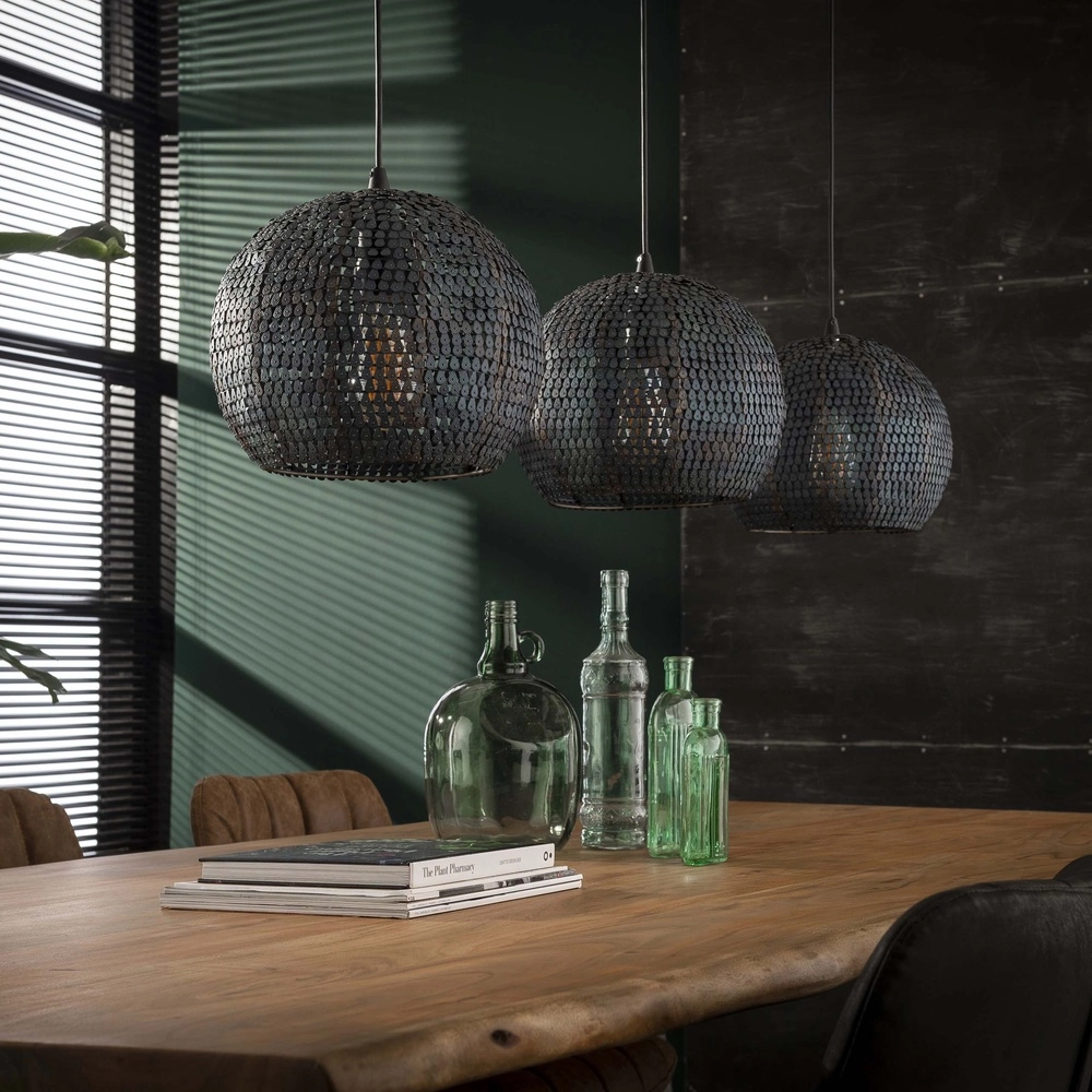 3L Scale Look Pendant Lamp Armor 3x Ø 26cm Lyora 8716803512894