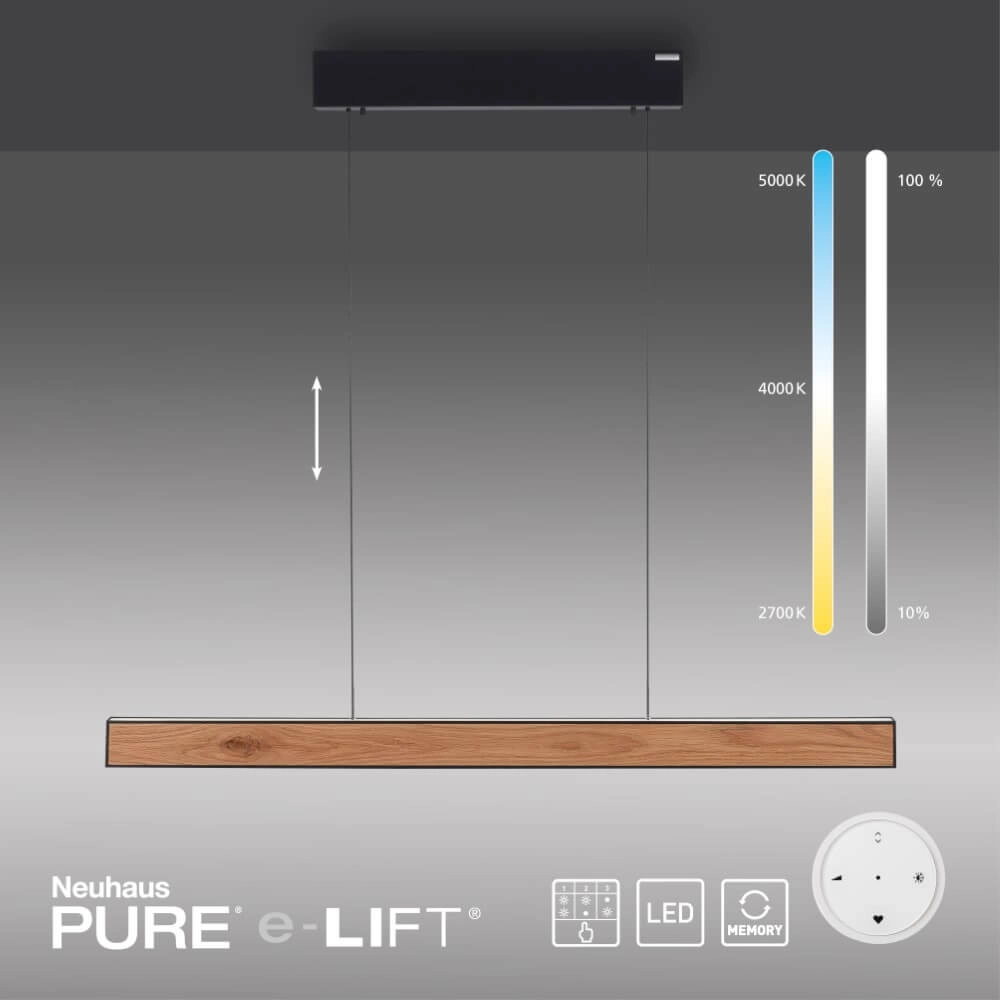 Design hanging lamp Pure E-Motion wood Paul Neuhaus 4012248372937